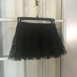 Girls Sz 7//8 Short Black Silver Sparkle Skirt